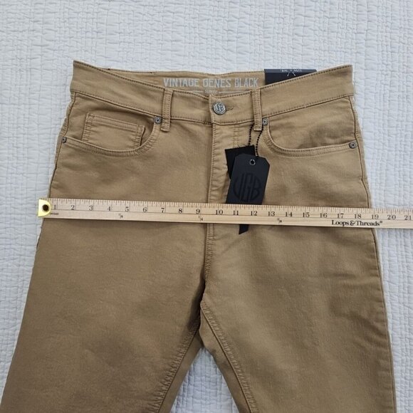 Vintage Genes Black Jeans Men's 32W 30L Brown French Terry Denim Stretch NWT - Picture 4 of 16
